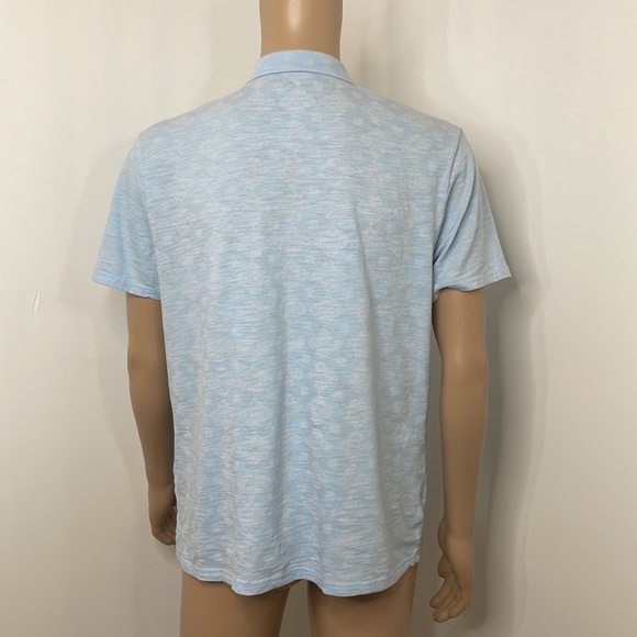 Express Mens Polo Shirt L Light Blue Short Sleeves 3-Button Closure 100% Cotton - Picture 6 of 16